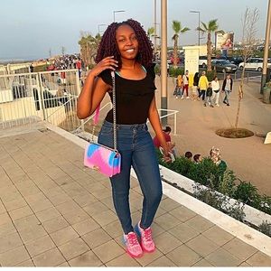 Pink and Blue Jelly Crossbody Purse